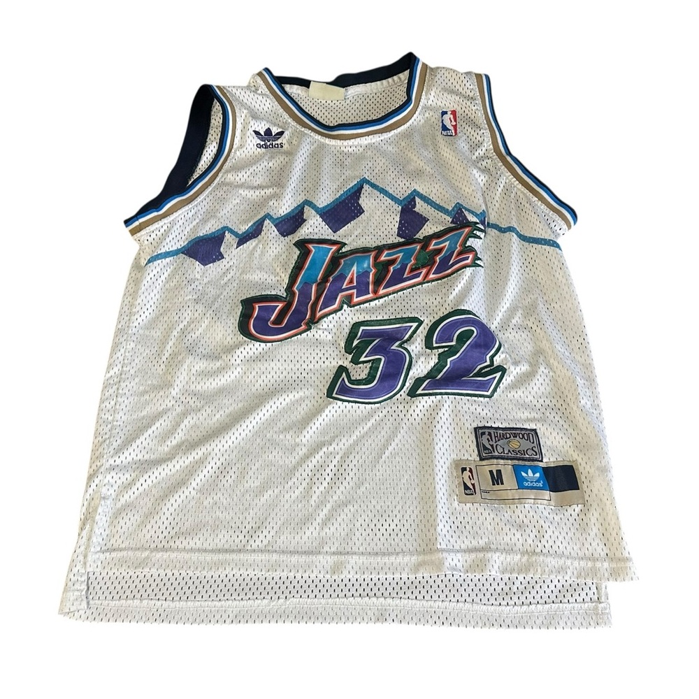 Adidas Men Utah Jazz Karl Malone Jersey Sz Medium - Picture 1 of 7